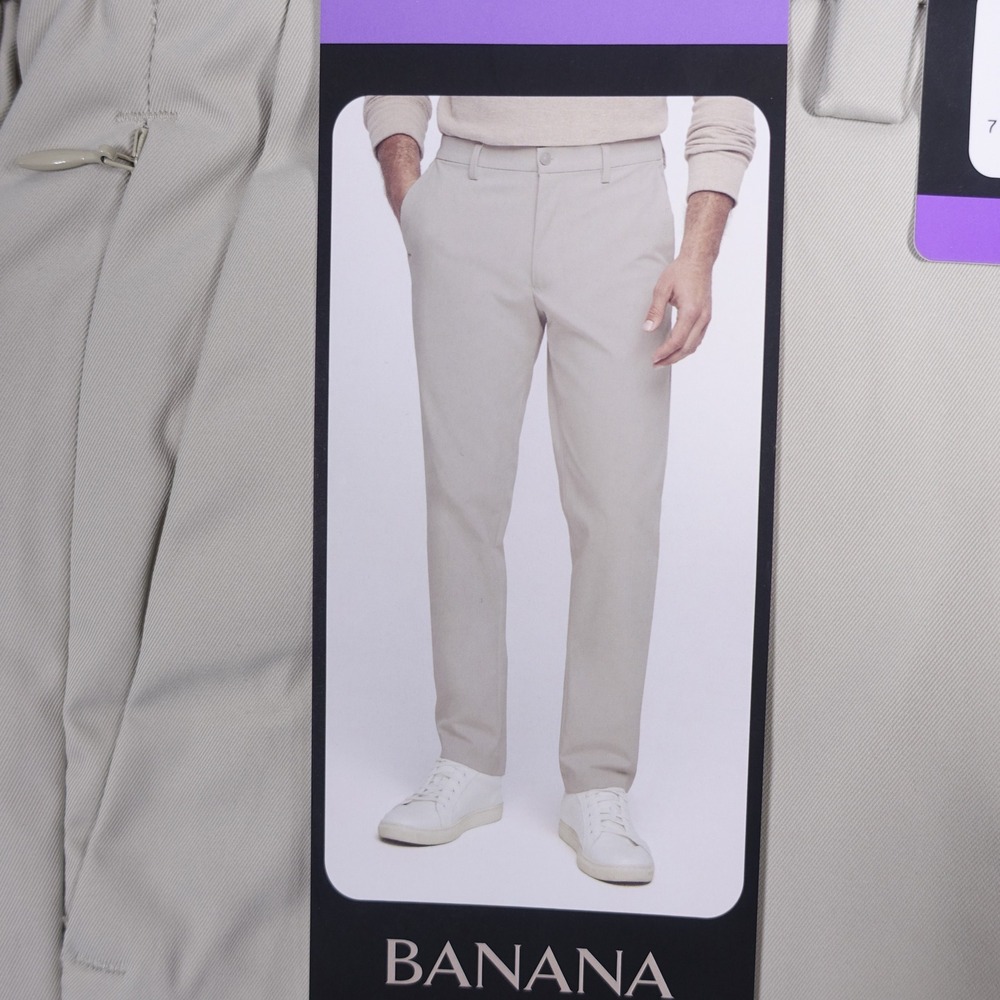 Banana Republic Mens Commuter Flex Pant 30x30 Athletic Fit Tan Gray 2 Pack NWT - Picture 3 of 11